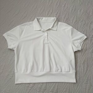 Vuori White Cropped Polo Shirt